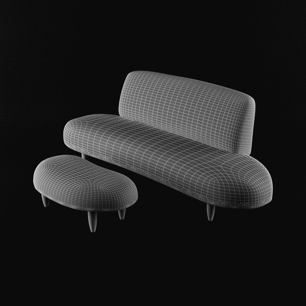 isamu noguchi miro loveseat 3ds - Miro Loveseat and Ottoman by lajhar